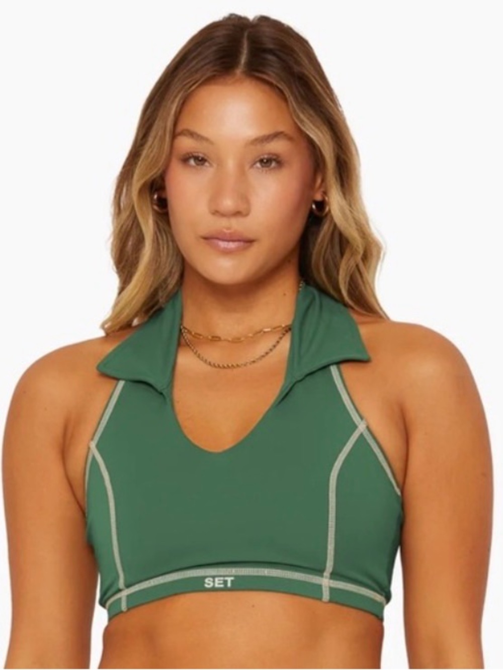 Set Active Sportbody Collared Green Bra